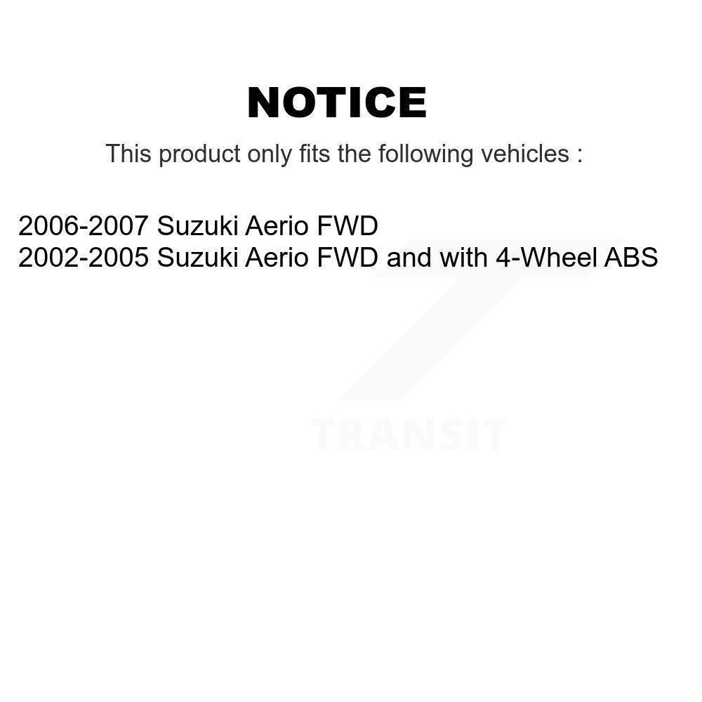 Wheel Bearing And Hub Assembly Front Rear Kit For Suzuki Aerio
