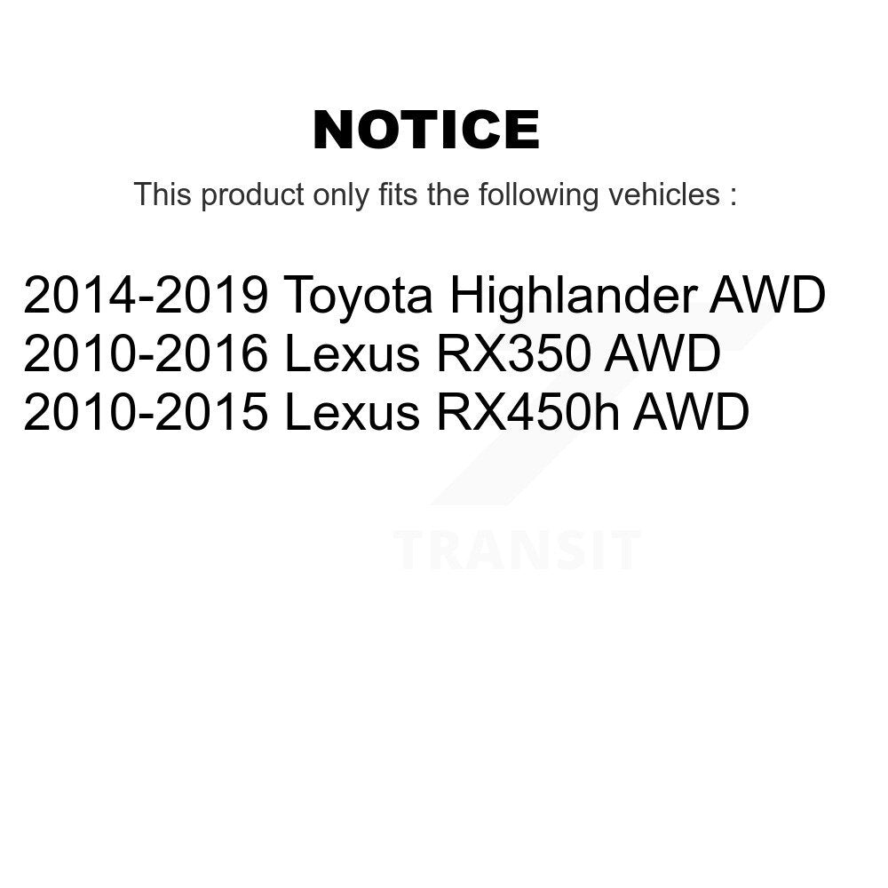 Wheel Bearing Hub Assembly Front Rear Kit For Toyota Highlander Lexus RX350 AWD
