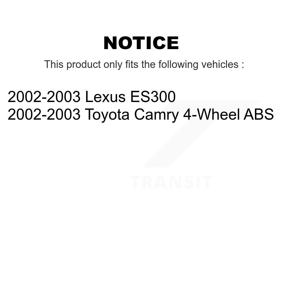 Wheel Bearing Hub Assembly Front Rear Kit For 2002-2003 Toyota Camry Lexus ES300