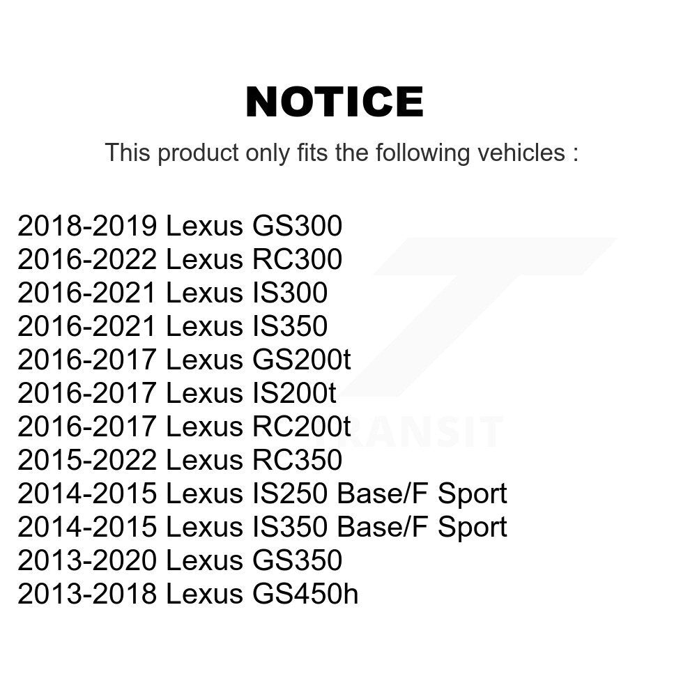 Wheel Bearing And Hub Assembly Rear Pair For Lexus IS300 IS350 IS250 GS350 RC350