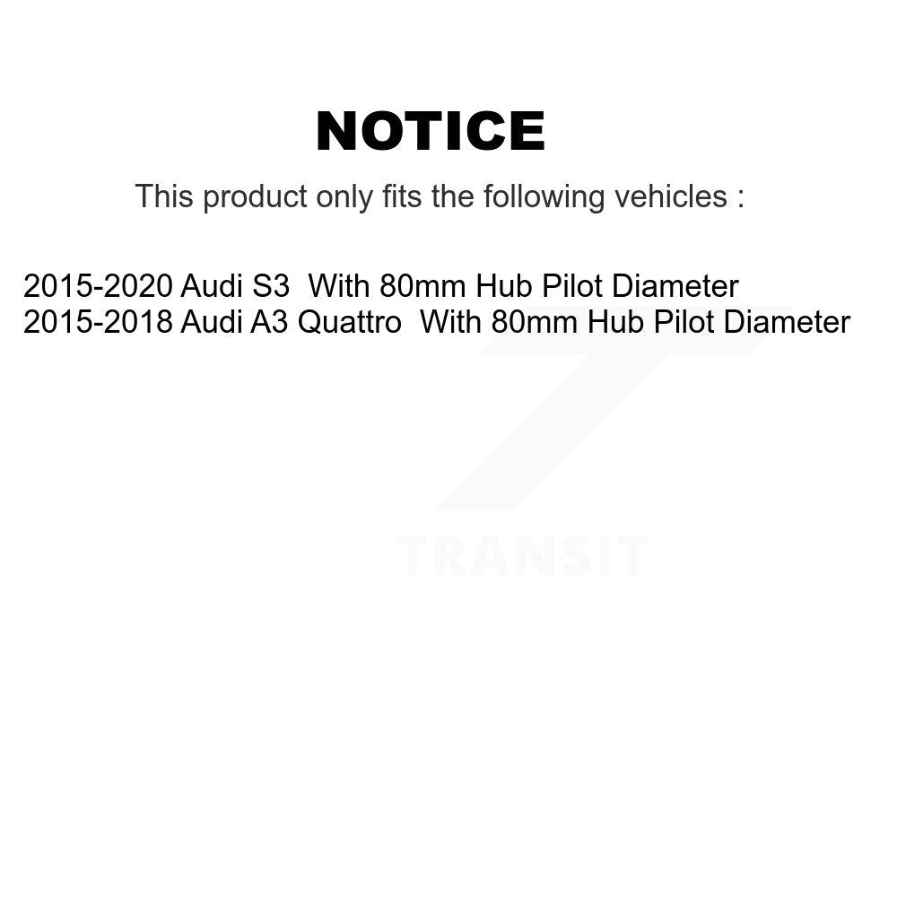 Wheel Bearing & Hub Assembly Front Rear Kit For Audi A3 Quattro S3