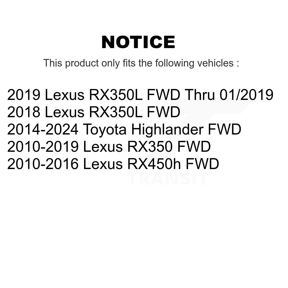 Wheel Bearing & Hub Assembly Rear Pair For Toyota Highlander Lexus RX350 RX450h