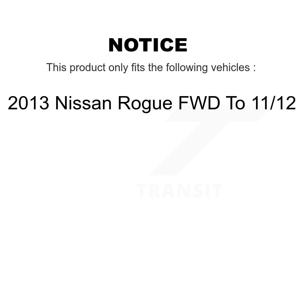 Wheel Bearing & Hub Assembly Front Rear Kit For 2013 Nissan Rogue FWD To 11 12