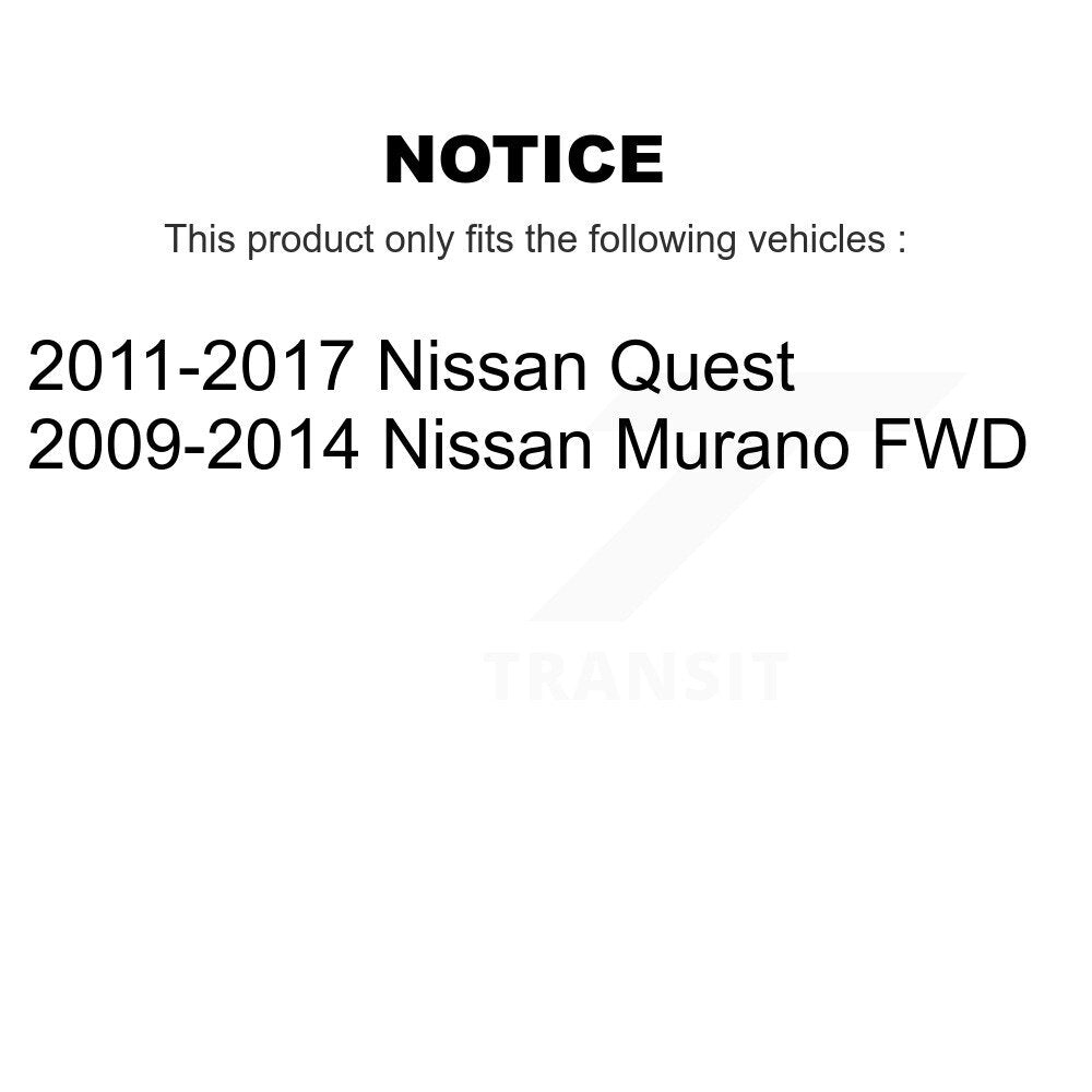 Wheel Bearing & Hub Assembly Front Rear Kit For Nissan Murano Quest