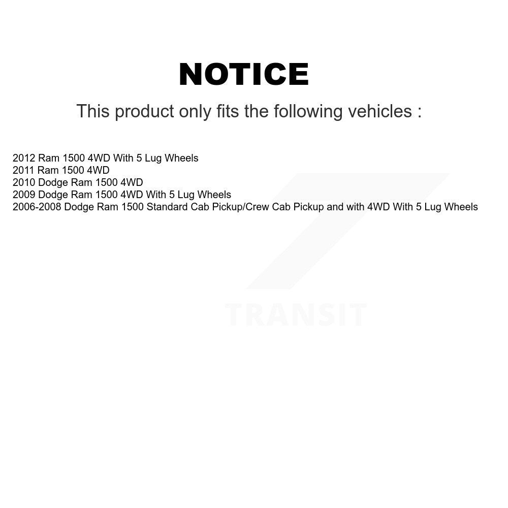 Suspension Control Arm Ball Joint Tie Rod End Link Front Kit (8Pc) For Dodge Ram