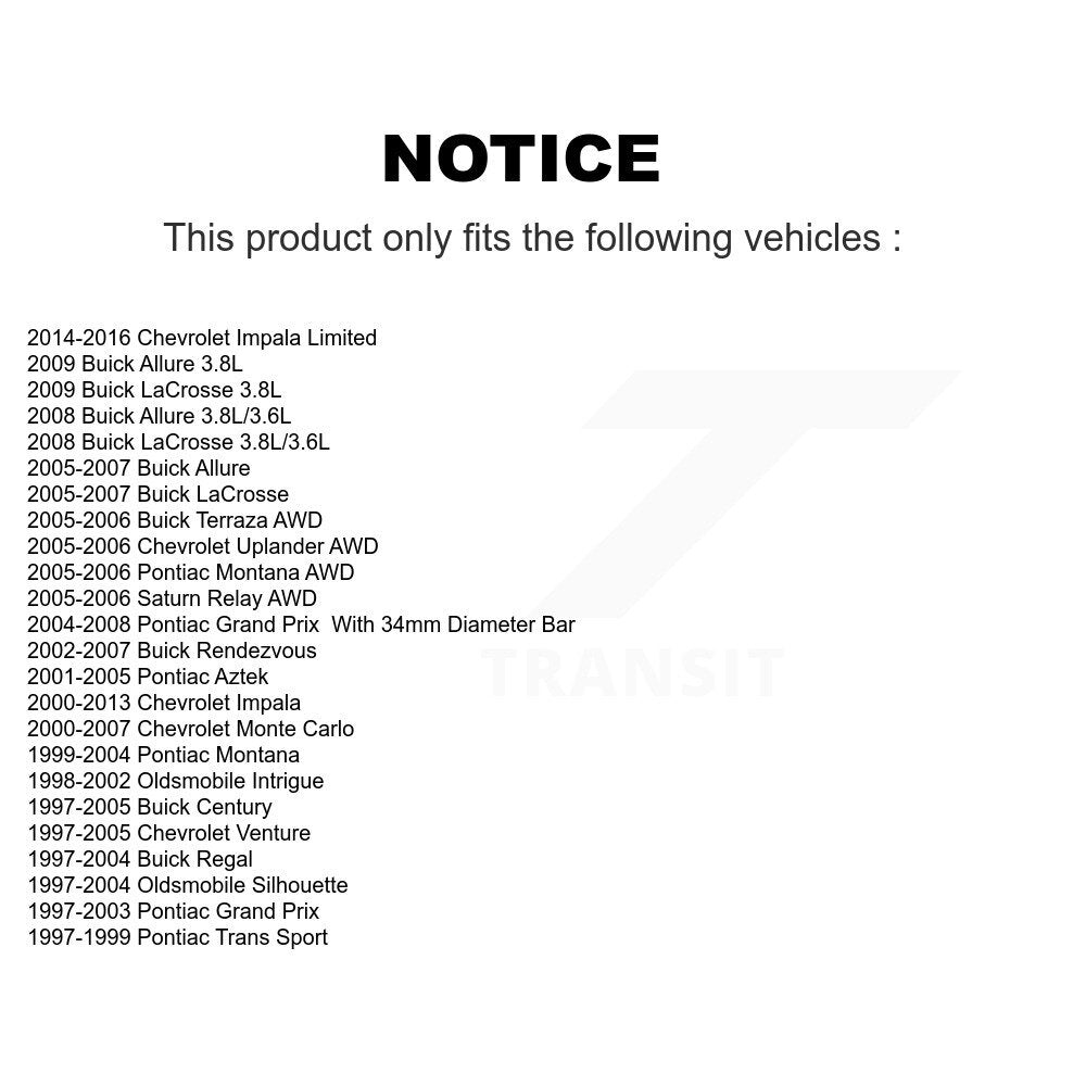 Link Front Pair For Chevrolet Impala Buick Pontiac Grand Prix LaCrosse Montana
