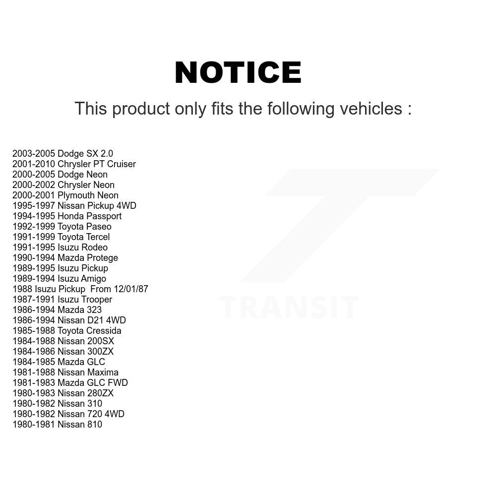 Link Front Pair For Chrysler PT Cruiser Toyota Tercel Neon Dodge Nissan D21 323