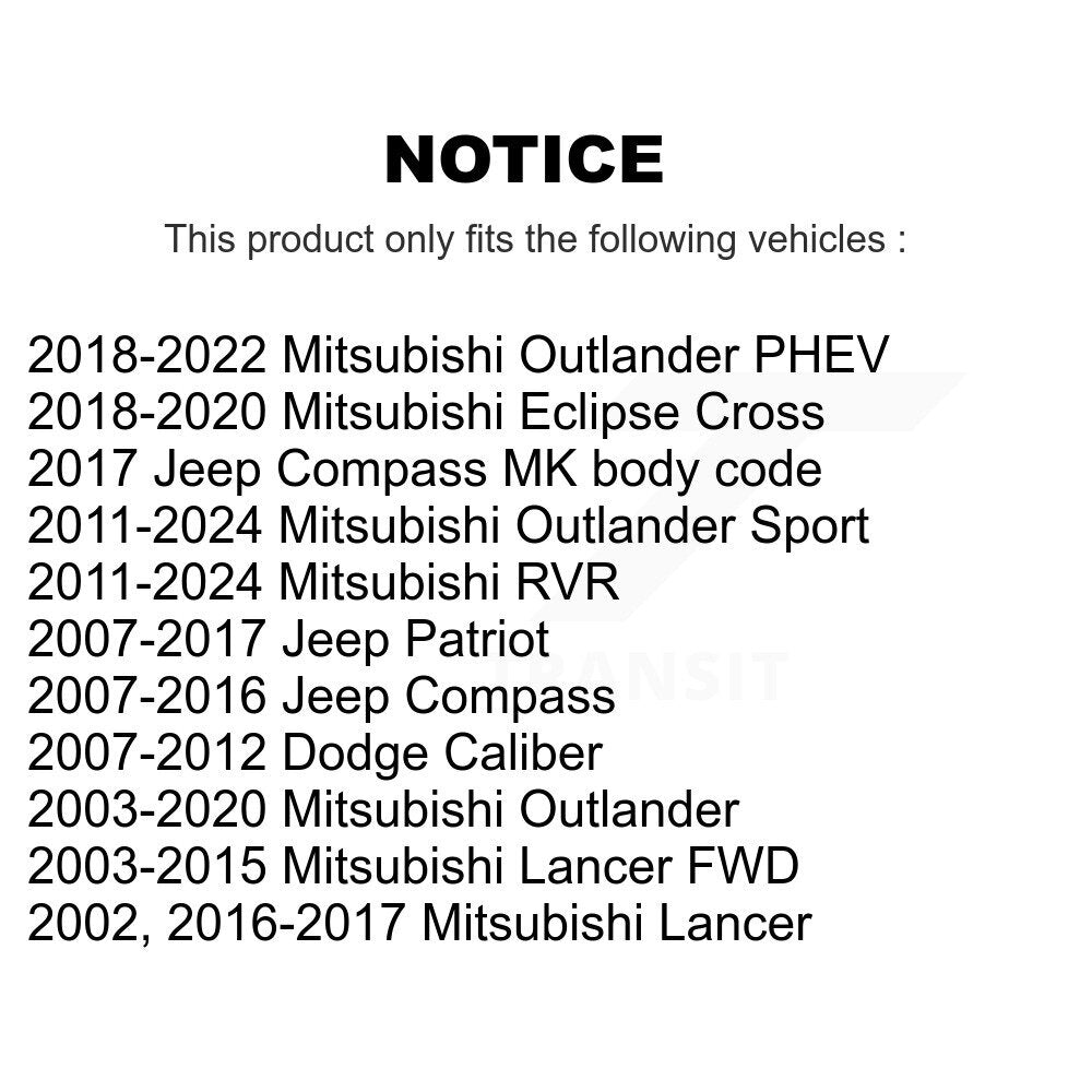 Arm Bushing Front Lower Rearward Pair For Jeep Patriot Compass Dodge Caliber