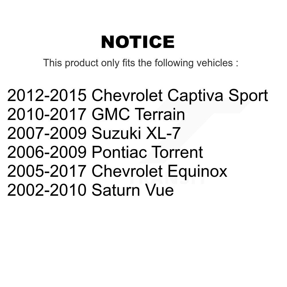 Arm Bushing Front Lower Rearward Pair For Chevrolet Equinox GMC Terrain Pontiac