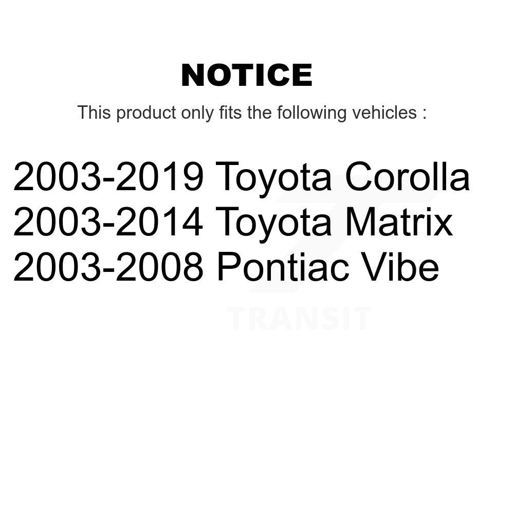 Arm Bushing Front Lower Rearward Pair For Toyota Corolla Matrix Pontiac Vibe