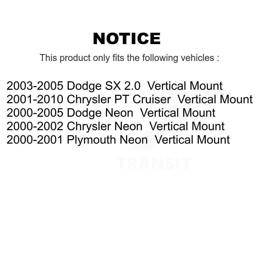 Arm Bushing Front Lower Rearward Pair For Chrysler PT Cruiser Neon Dodge SX 2.0