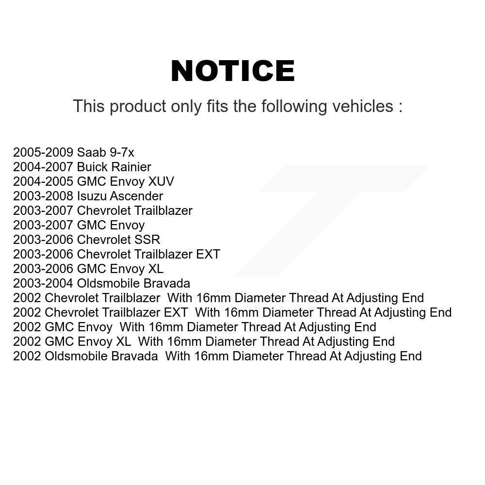 Ball Joint Tie Rod End Front Kit For Chevrolet GMC Envoy Trailblazer XL EXT SSR