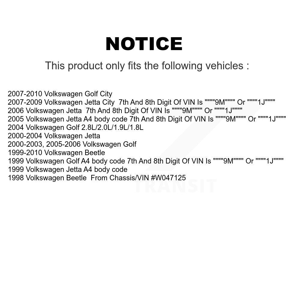 Control Arm And Tie Rod End Front Kit For Volkswagen Jetta Golf Beetle City