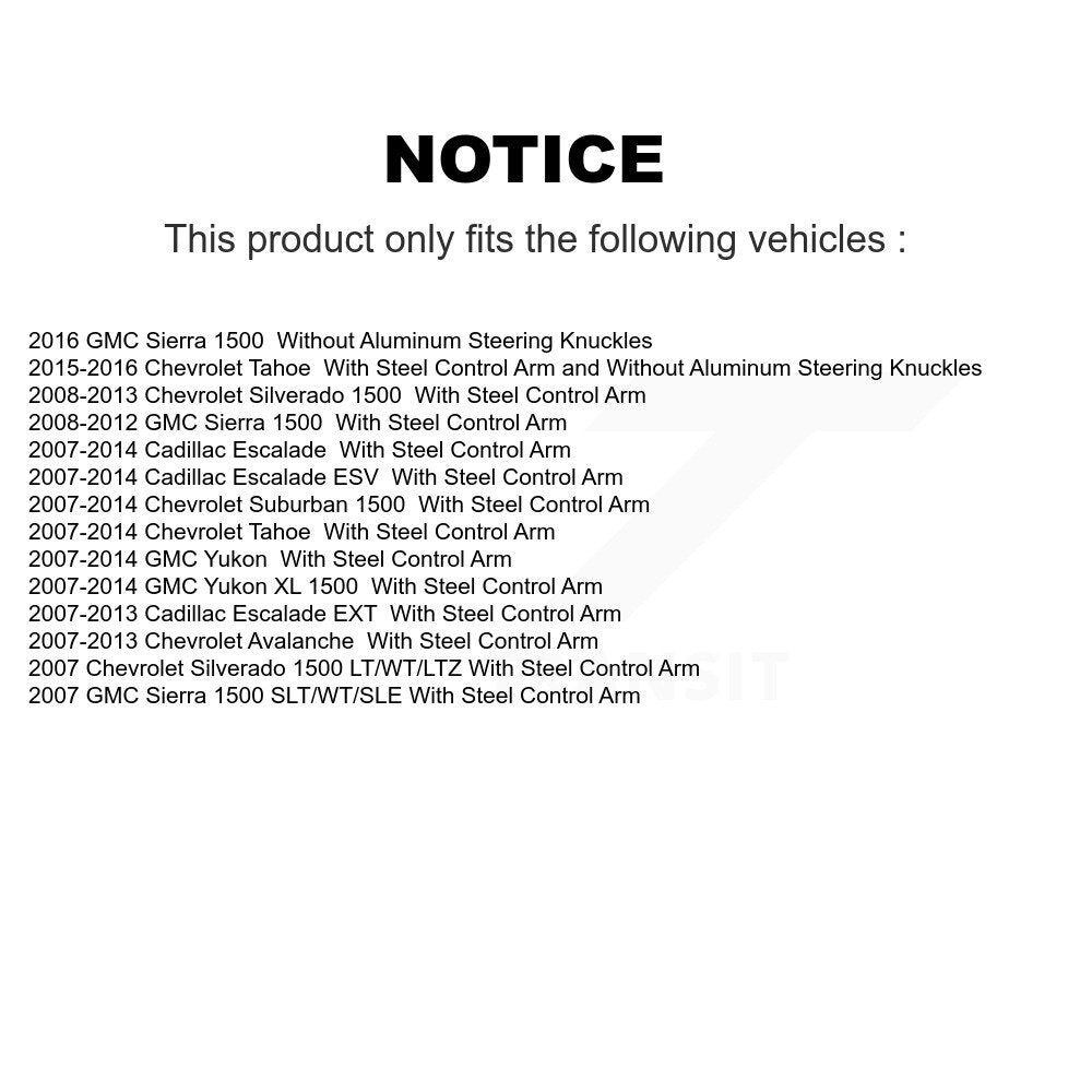 Control Arm & Lower Ball Joint Front Kit For Chevrolet GMC Sierra 1500 Silverado