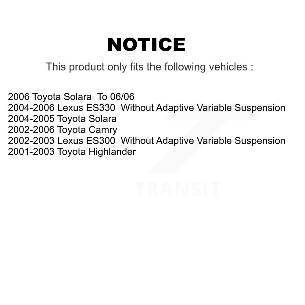 Suspension Strut Shock Mounting Front Rear Kit For Toyota Camry Highlander Lexus