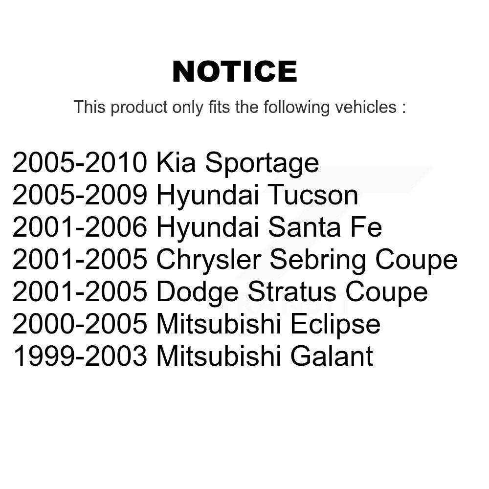 Suspension Strut Shock Mounting Front Pair For Hyundai Tucson Kia Sportage Santa