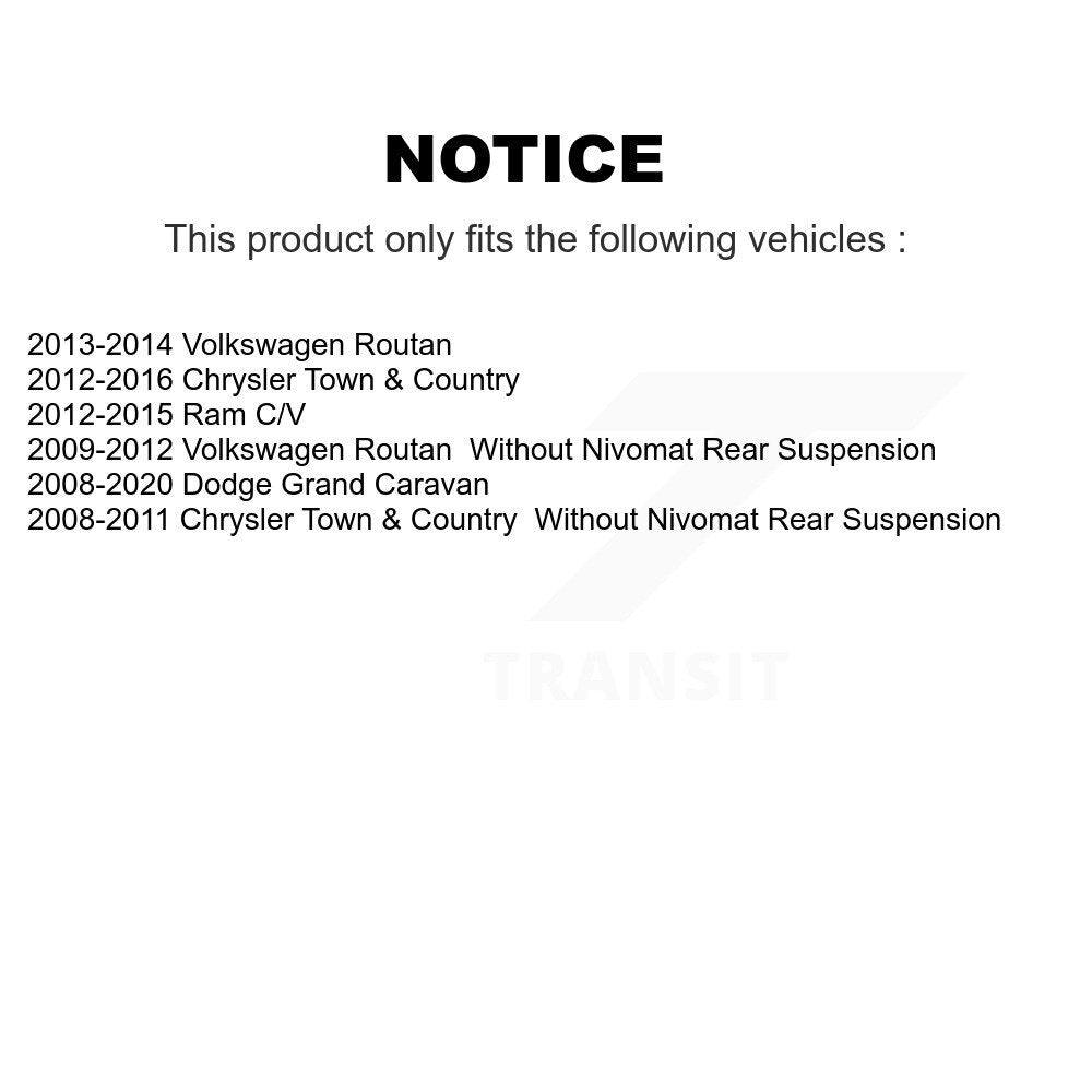 Suspension Strut Shock Mounting Front Pair For Dodge Grand Caravan Chrysler Town