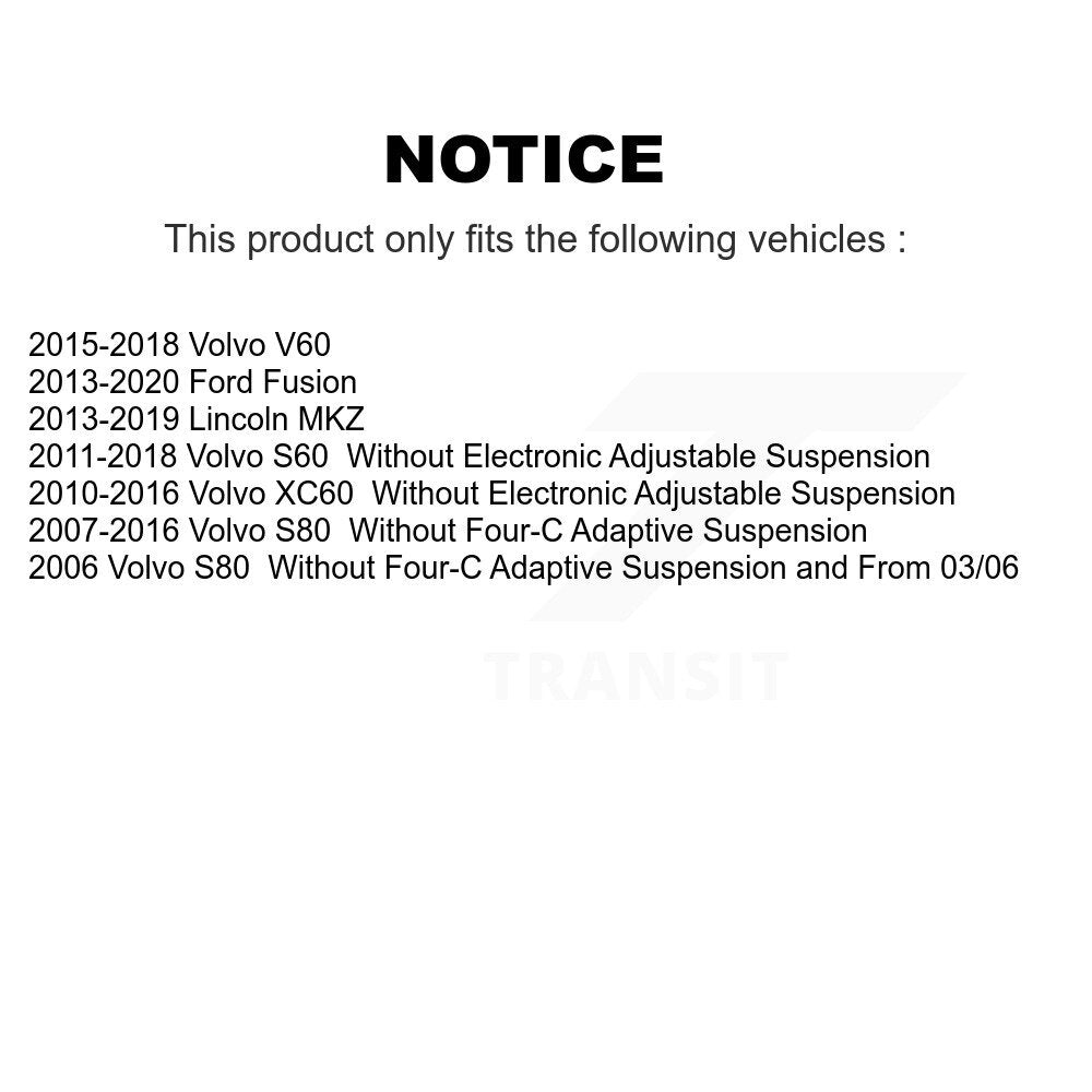 Suspension Strut Shock Mounting Front Pair For Ford Fusion Volvo XC60 S60 MKZ