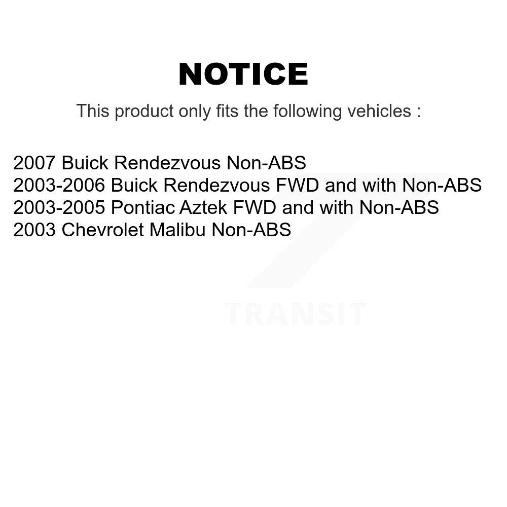 Wheel Bearing Tie Rod End Front Kit For Buick Rendezvous Chevrolet Malibu Aztek