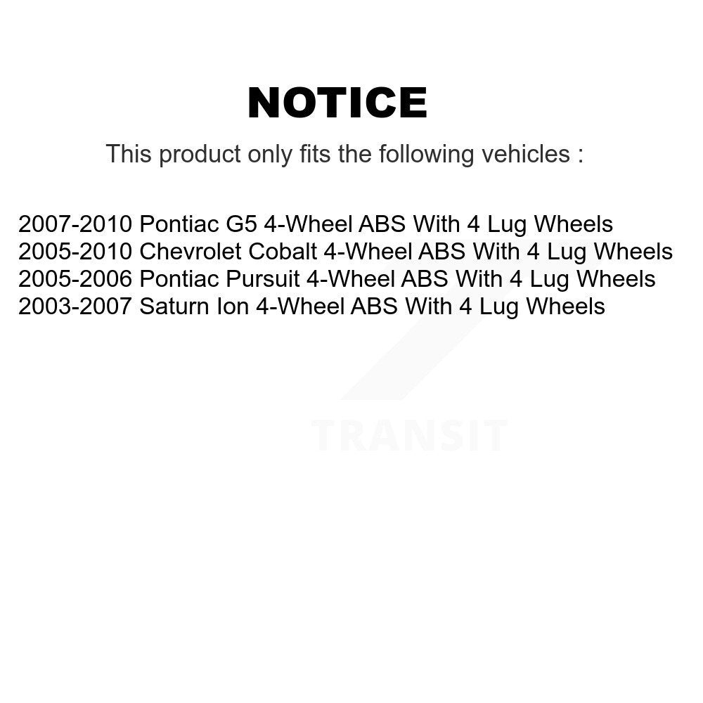 Wheel Bearing & Tie Rod End Front Kit For Chevrolet Cobalt Pontiac G5 Saturn Ion
