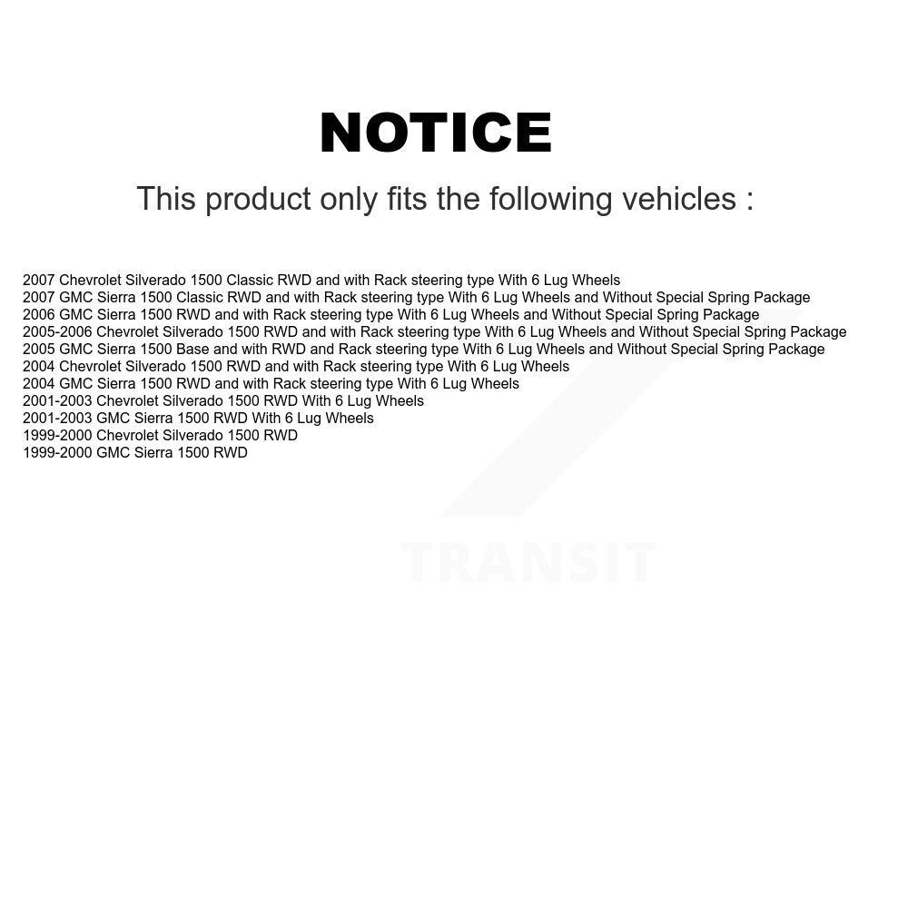 Wheel Bearing And Tie Rod End Front Kit For Chevrolet Silverado 1500 GMC Sierra