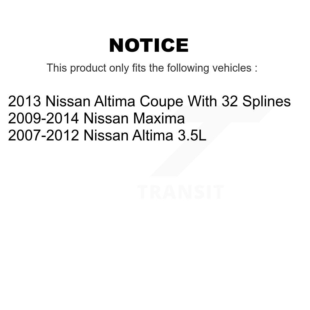 Wheel Bearing And Tie Rod End Front Kit For Nissan Altima Maxima