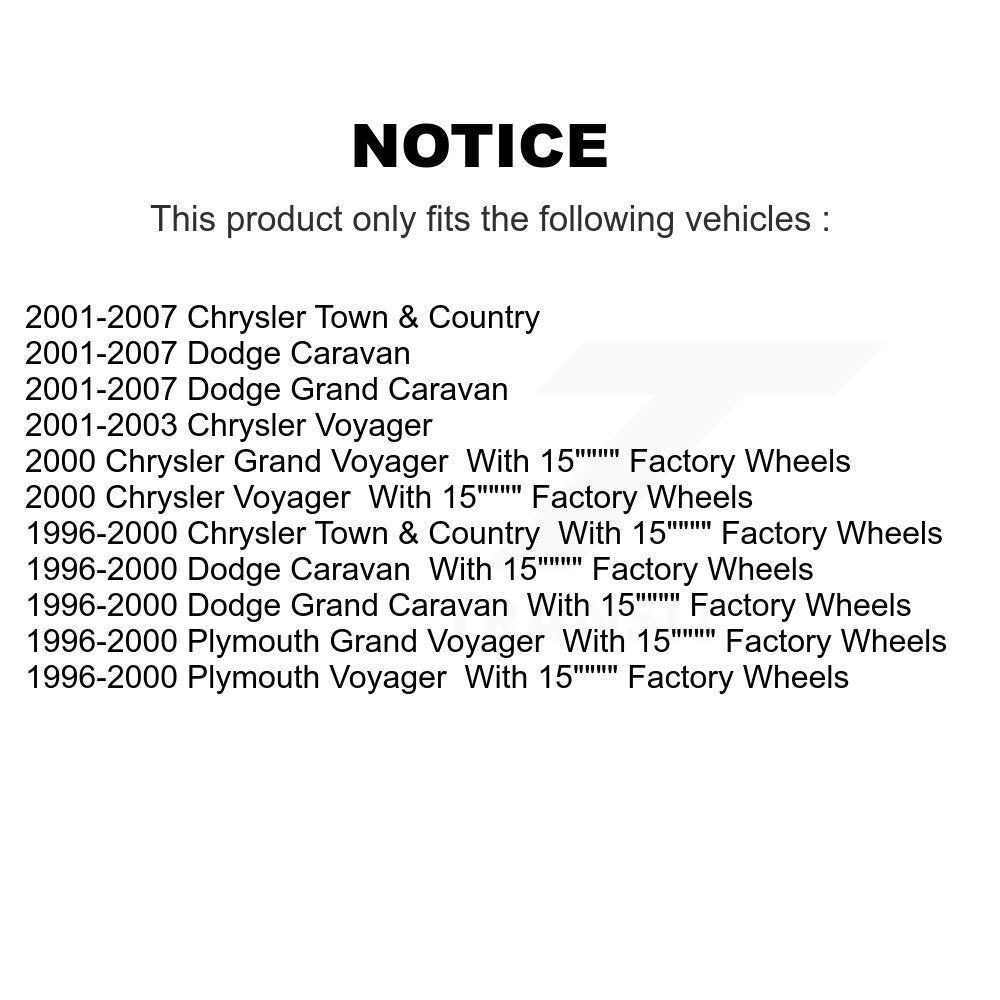 Hub Bearing Assembly And Link Front Kit For Dodge Grand Caravan Chrysler Town &