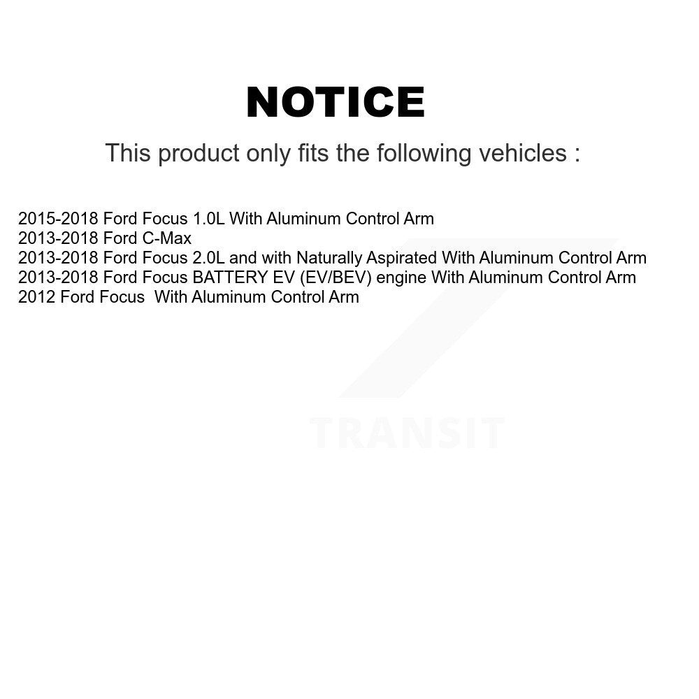 Bearing Lower Control Arm Tie Rod Link Front Left Kit (5Pc) For Ford Focus C-Max