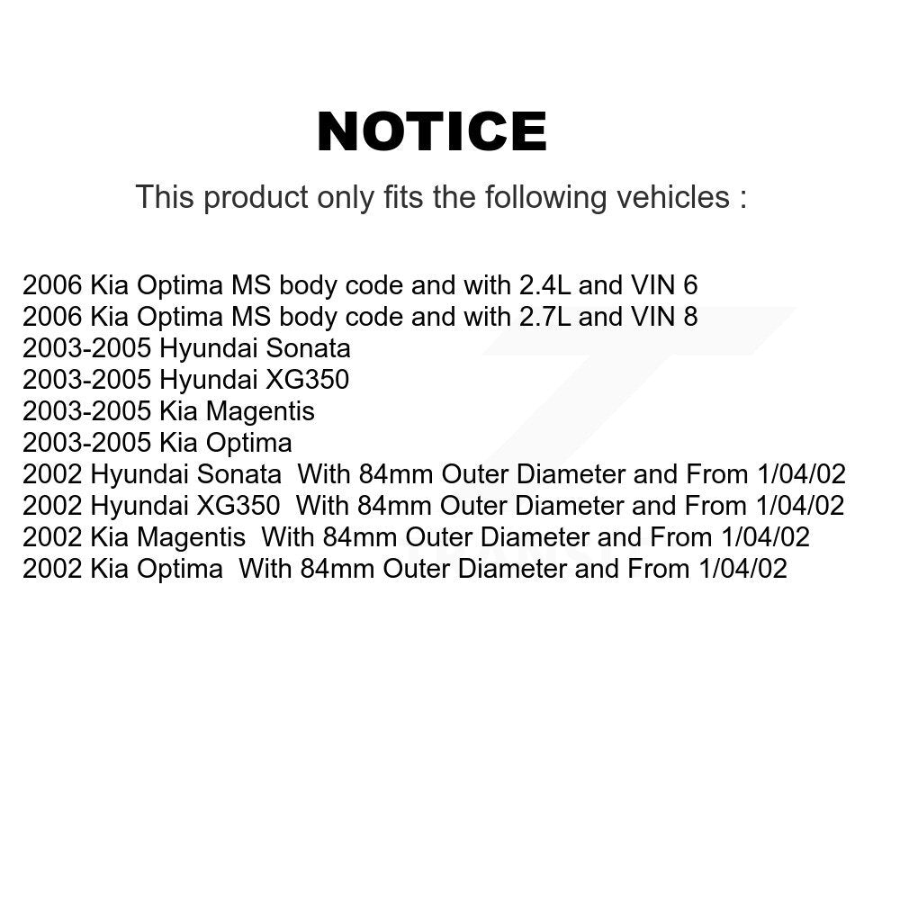 Bearing Lower Ball Joint And Link Front Kit For Hyundai Sonata Kia Optima XG350