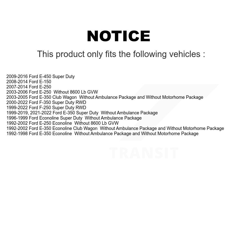Shock Absorbers Front Pair For Ford F-350 Super Duty F-250 E-350 E-250 Econoline