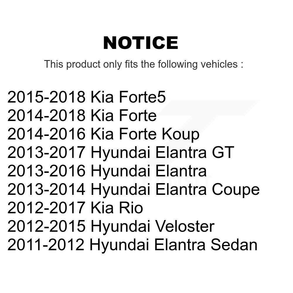 Shock Absorbers Rear Pair For Hyundai Elantra Kia Rio Forte GT Veloster Forte5