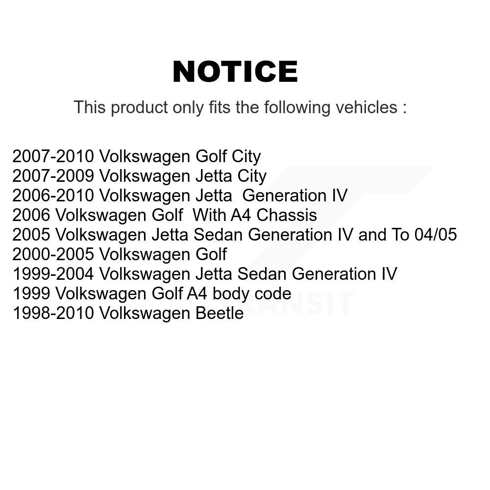 Suspension Shock Absorbers Rear Pair For Volkswagen Jetta Golf Beetle City