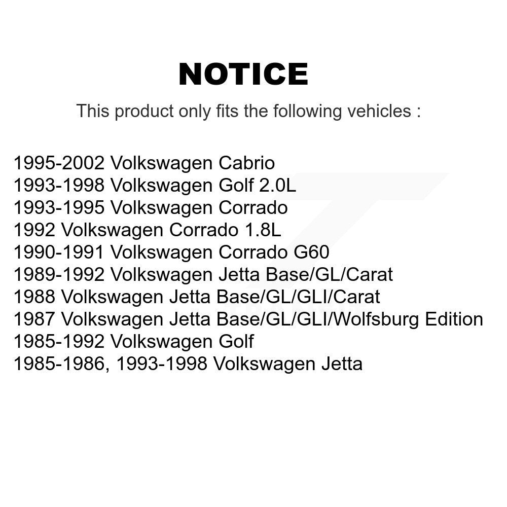 Suspension Struts Rear Pair For Volkswagen Cabrio Jetta Golf Corrado