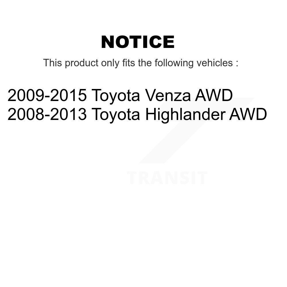 Suspension Struts Rear Kit For Toyota Venza Highlander AWD