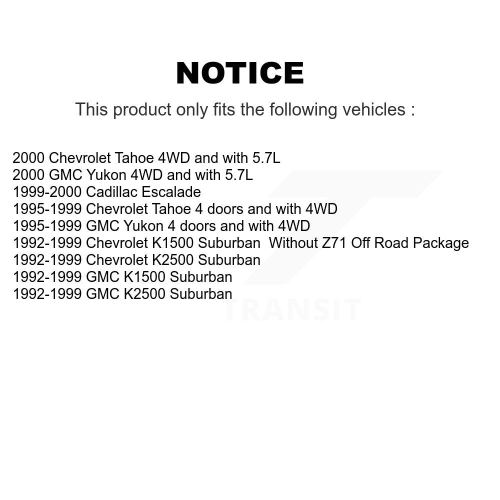 Shock Absorber Front Rear Kit For Chevrolet GMC Tahoe K1500 Suburban Yukon K2500