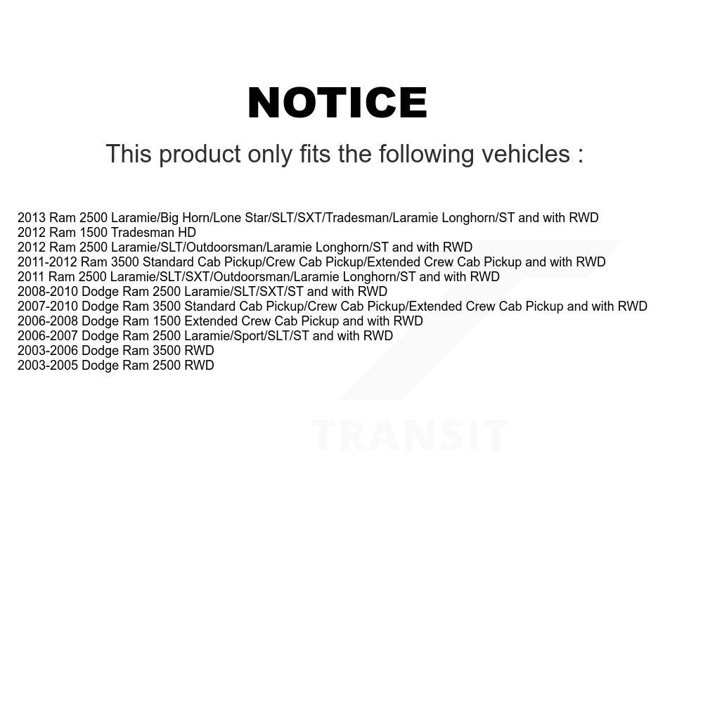 Suspension Shock Absorbers Front Rear Kit For Dodge Ram 3500 2500 1500