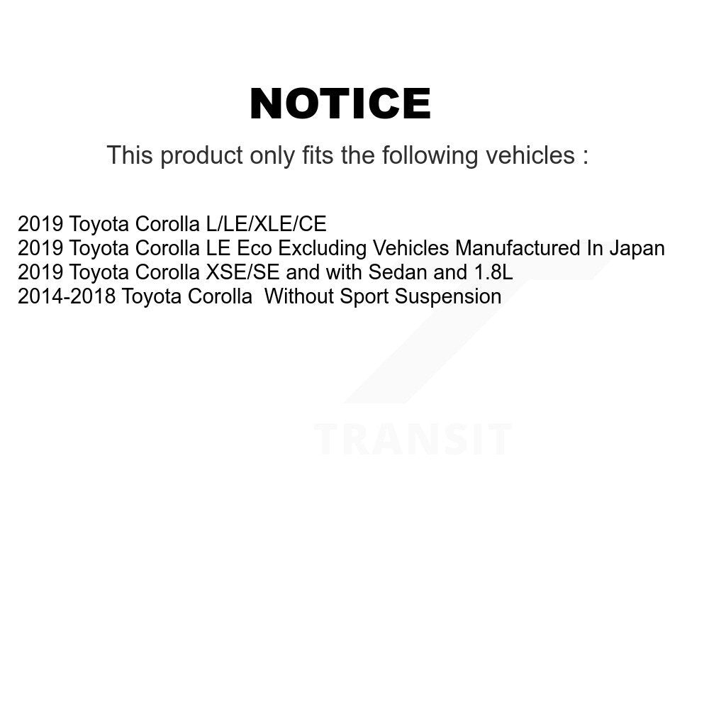 Complete Shocks Strut Coil Spring Mount Assemblies Front Kit For Toyota Corolla
