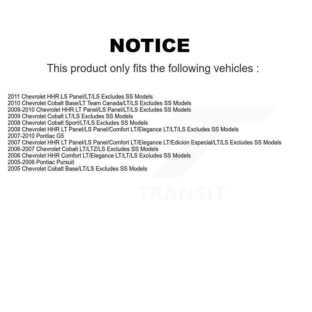 Complete Strut Coil Spring Front Kit For Chevrolet Cobalt Pontiac G5 HHR Pursuit