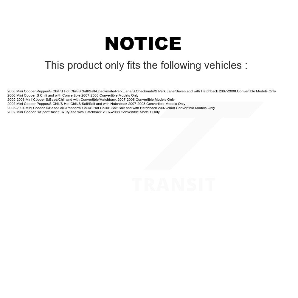 Strut & Spring Front Rear Kit For Mini Cooper 2007-2008 Convertible Models Only