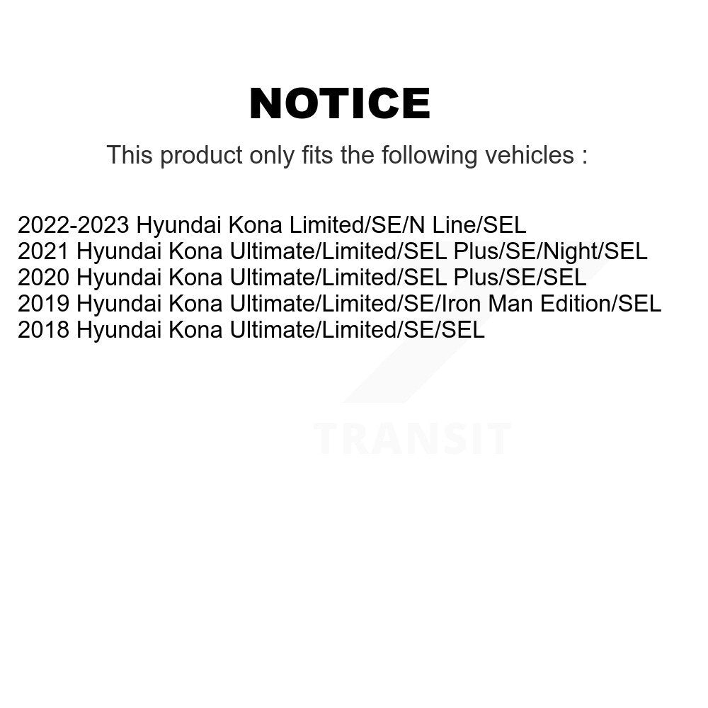 Complete Shocks Strut & Coil Spring Mount Assemblies Front Kit For Hyundai Kona