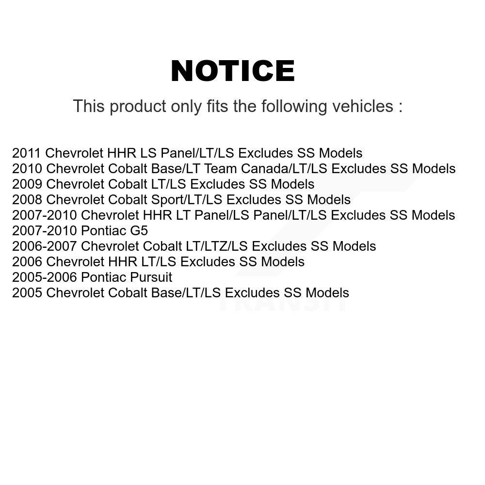 Strut And Coil Spring Front Rear Kit For Chevrolet Cobalt Pontiac G5 HHR Pursuit