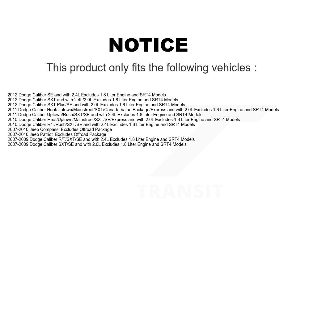 Complete Strut Coil Spring Front Rear Kit For Jeep Dodge Caliber Patriot Compass