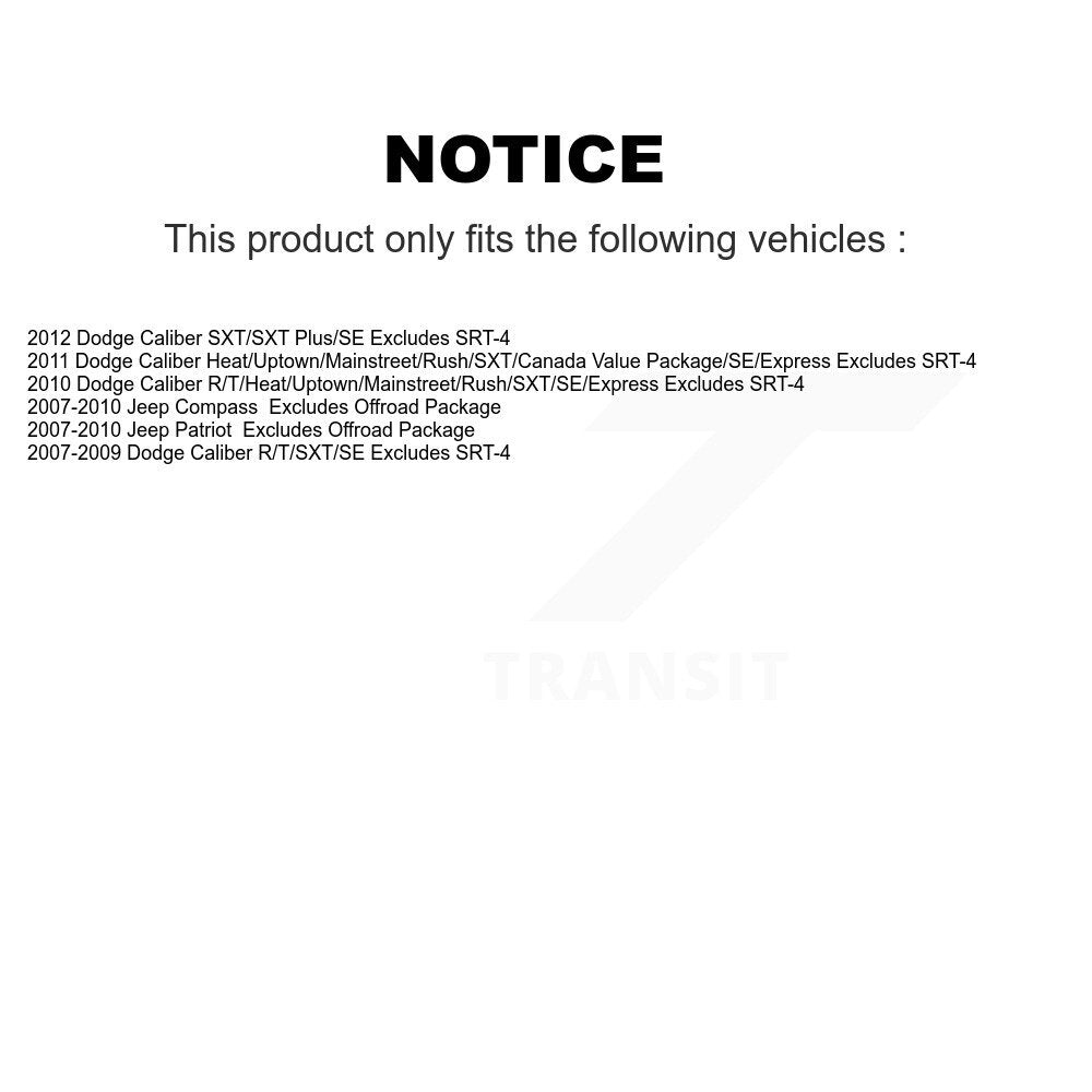 Complete Strut Coil Spring Front Rear Kit For Jeep Dodge Caliber Patriot Compass