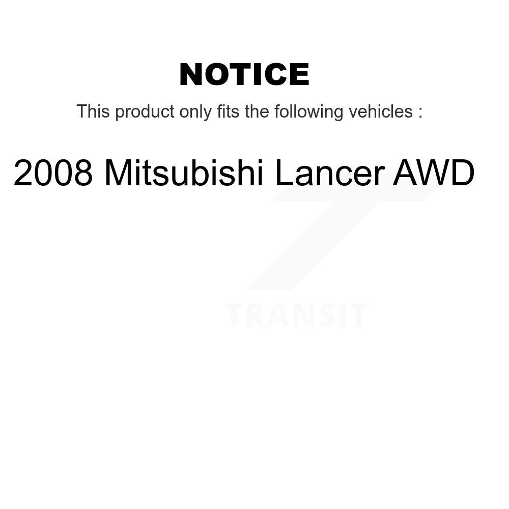 Brake Drum Shoe Hardware And Hub Bearing Rear Kit For 2008 Mitsubishi Lancer AWD