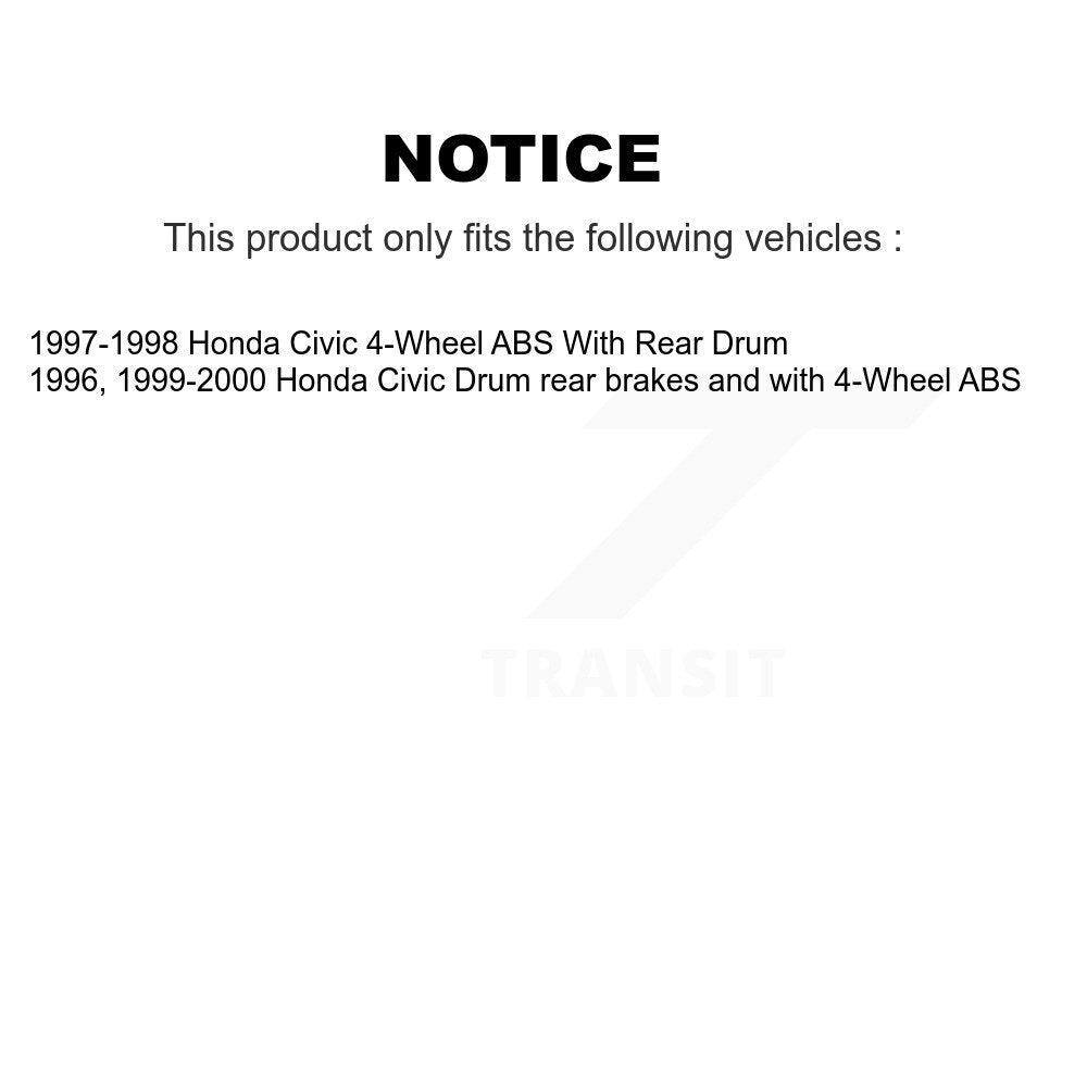 Drum Brake And Wheel Hub Bearing Assembly Rear Kit For Honda Civic