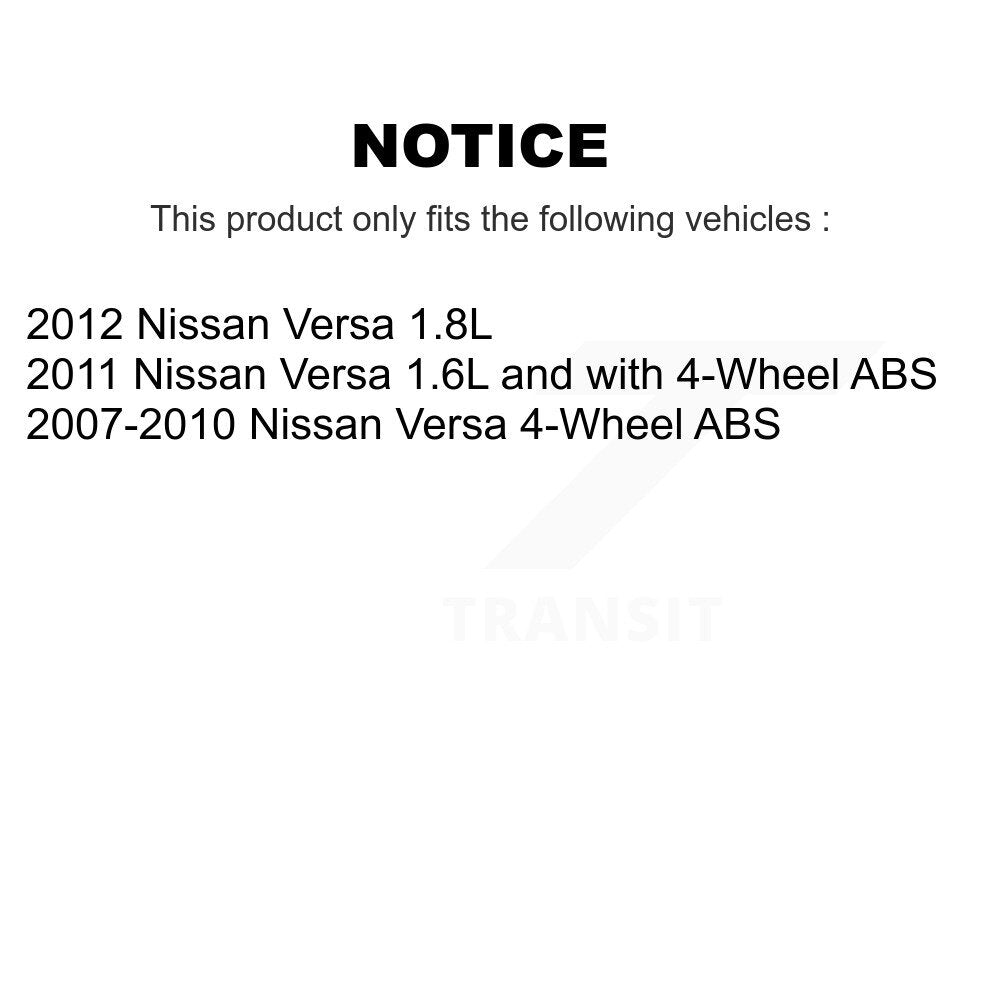 Brake Drum Hardware And Wheel Hub Bearing Assembly Rear Kit For Nissan Versa