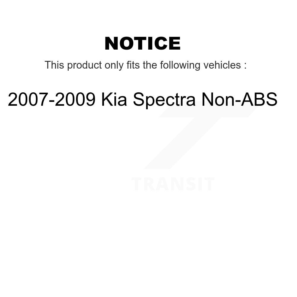 Brake Drum Shoes And Hub Bearing Rear Kit For 2007-2009 Kia Spectra Non-ABS
