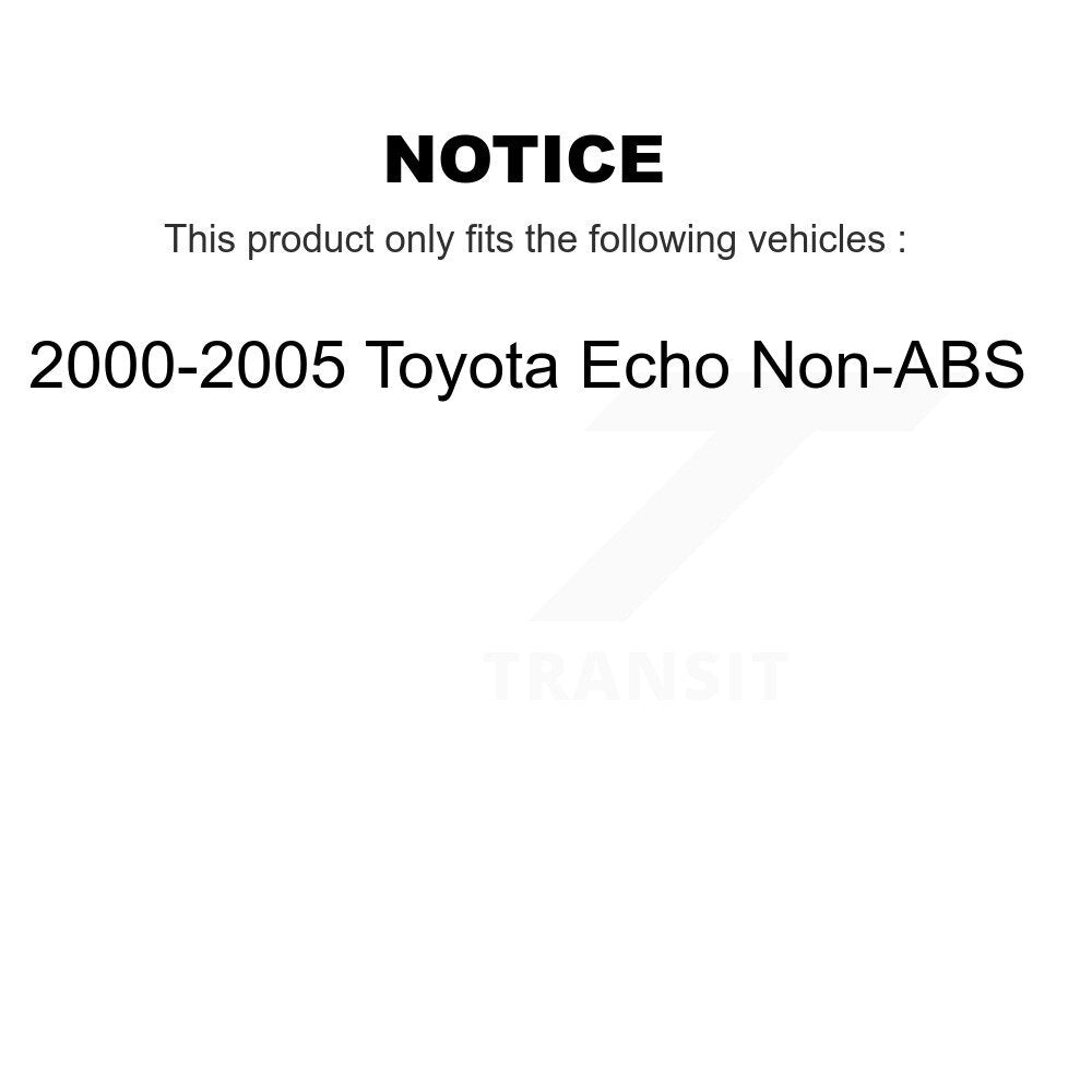 Brake Drum Shoes And Hub Bearing Rear Kit For 2000-2005 Toyota Echo Non-ABS