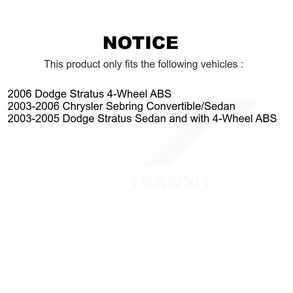 Brake Drum Shoes And Hub Bearing Rear Kit For Chrysler Sebring Dodge Stratus