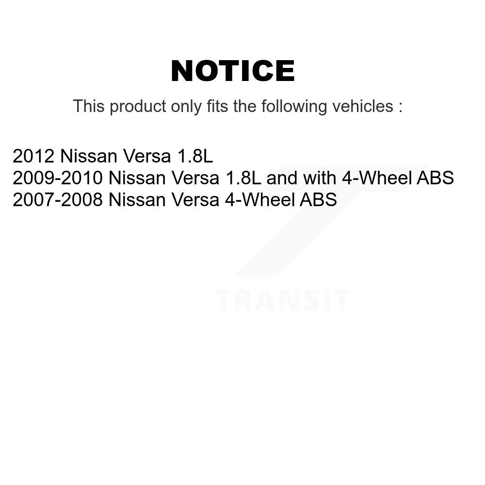 Drum Brake Shoe & Hardware And Hub Bearing Assembly Rear Kit For Nissan Versa